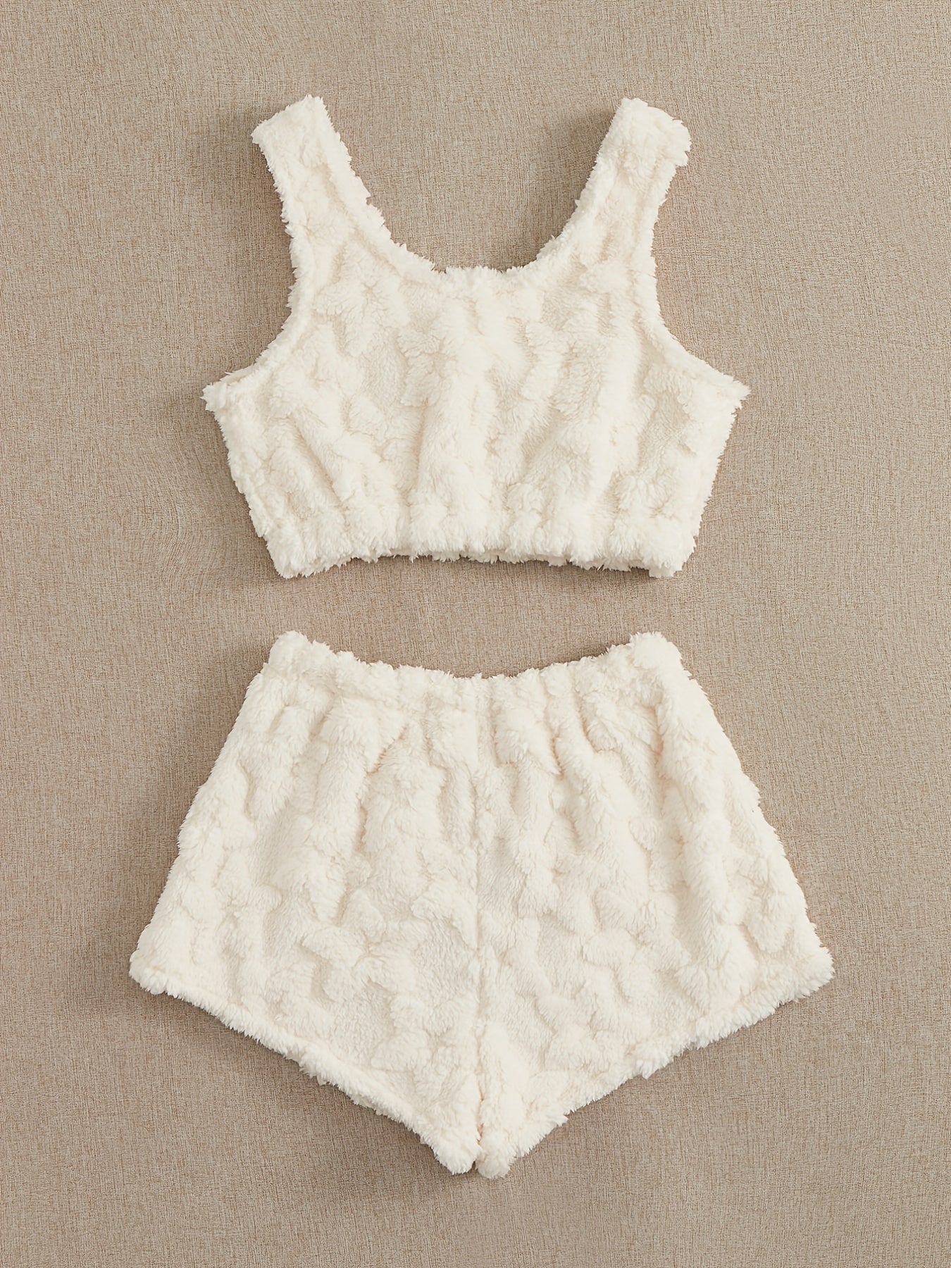 Star Pattern Fuzzy Pajama Set Women's Sleepwear