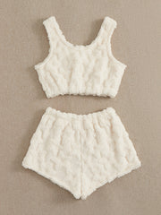 Star Pattern Fuzzy Pajama Set Women's Sleepwear