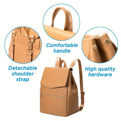 Stylish Vegan Leather Baby Bag Mommy Backpack Classic Baby Diaper Bag