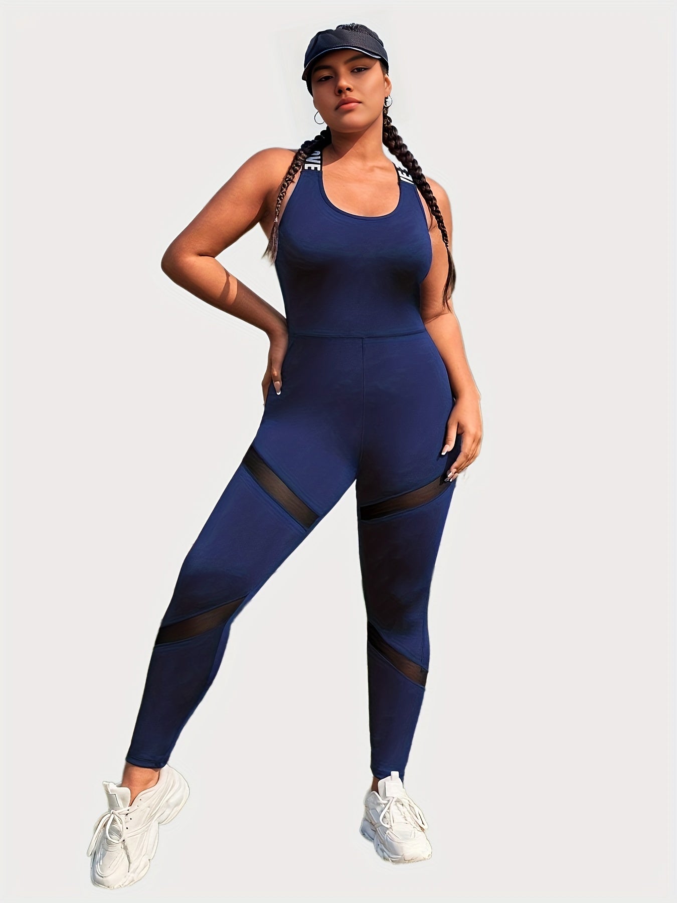 Sporty Jumpsuit Women's Criss Cross Back Skinny Tank Jumpsuit
