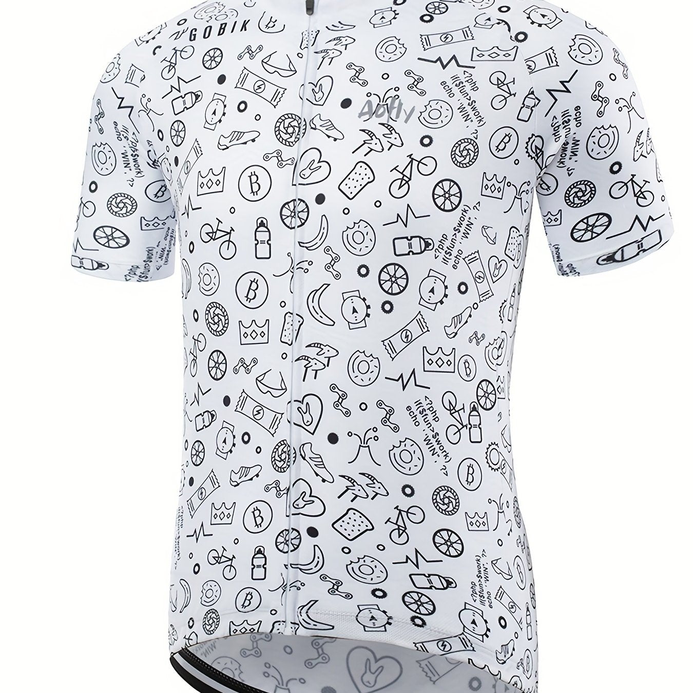 Quick Dry Men's Cycling Jersey Doodle Graphic