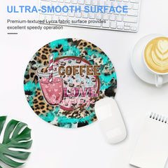 Coffee Quotes Round Mouse Pad Non Slip Rubber Base Mousepad