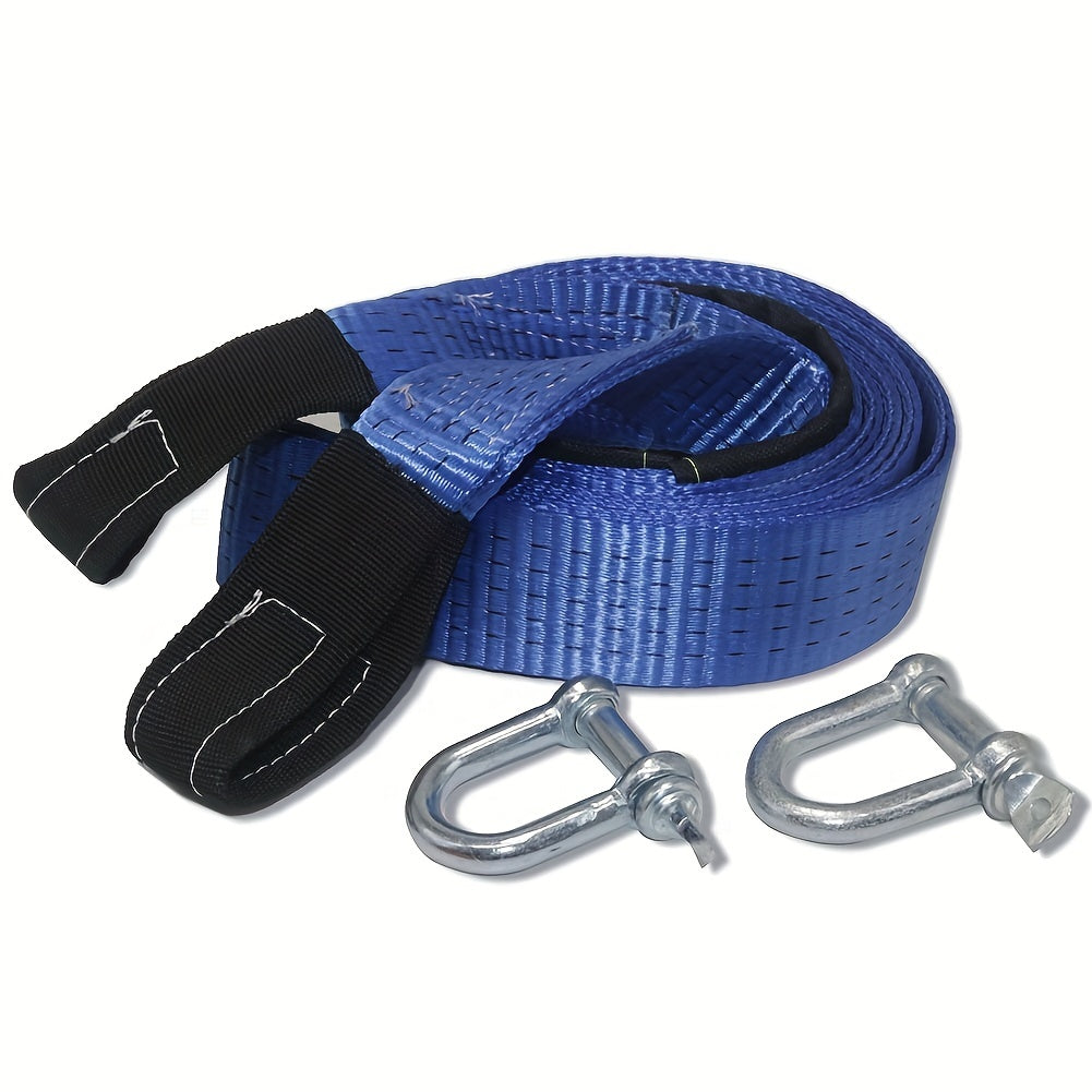 8Tons Car Towing Rope Strap Cable With U Hooks & Reflective Light