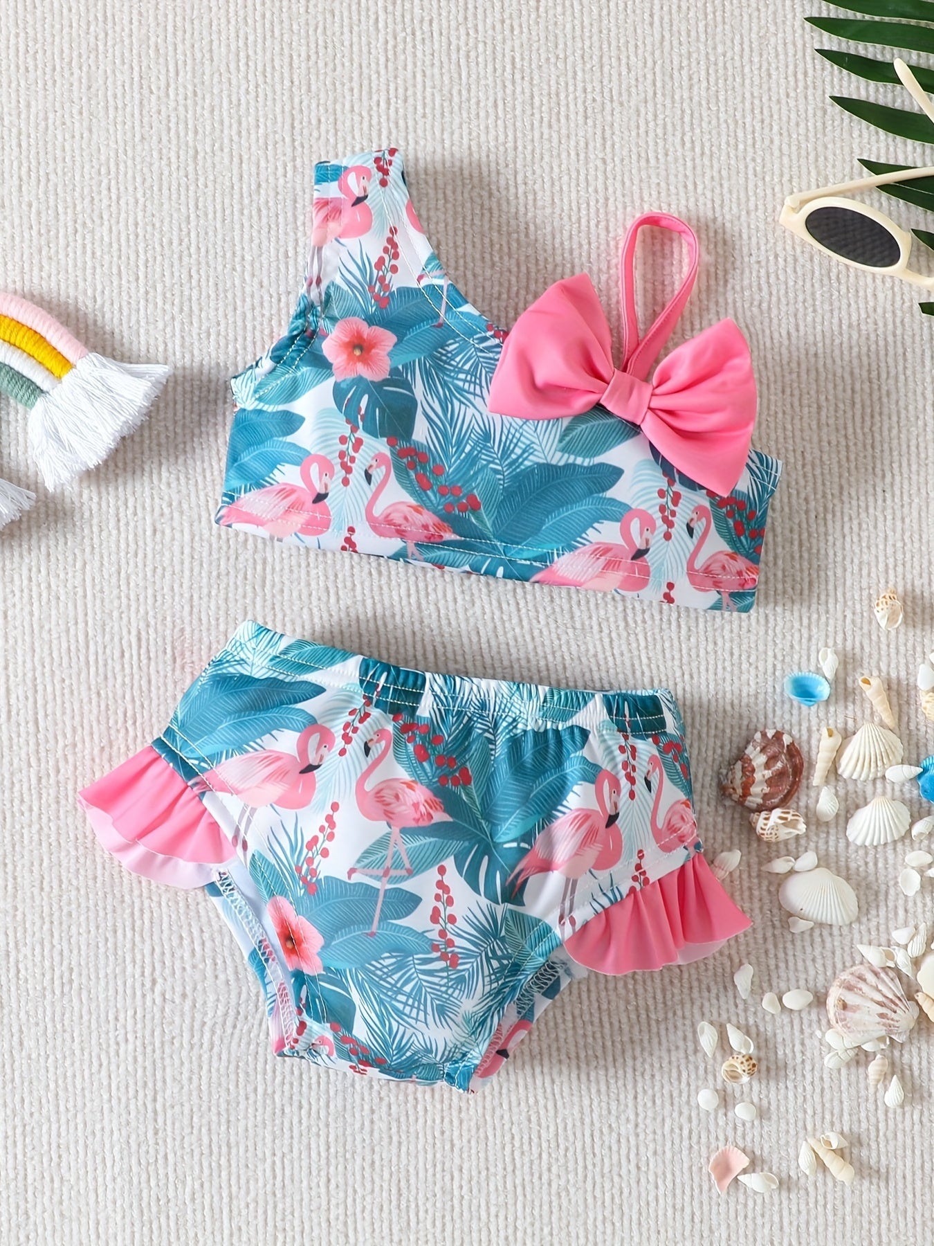 Toddler Girls Flamingo Bikini Swimsuit Set