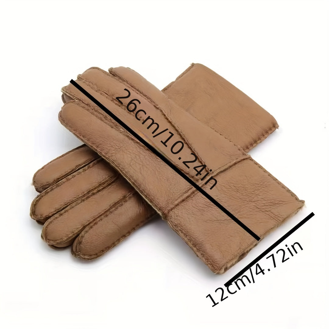 Warm Sheepskin Gloves Men Women Sports Riding Hand Wool Gloves