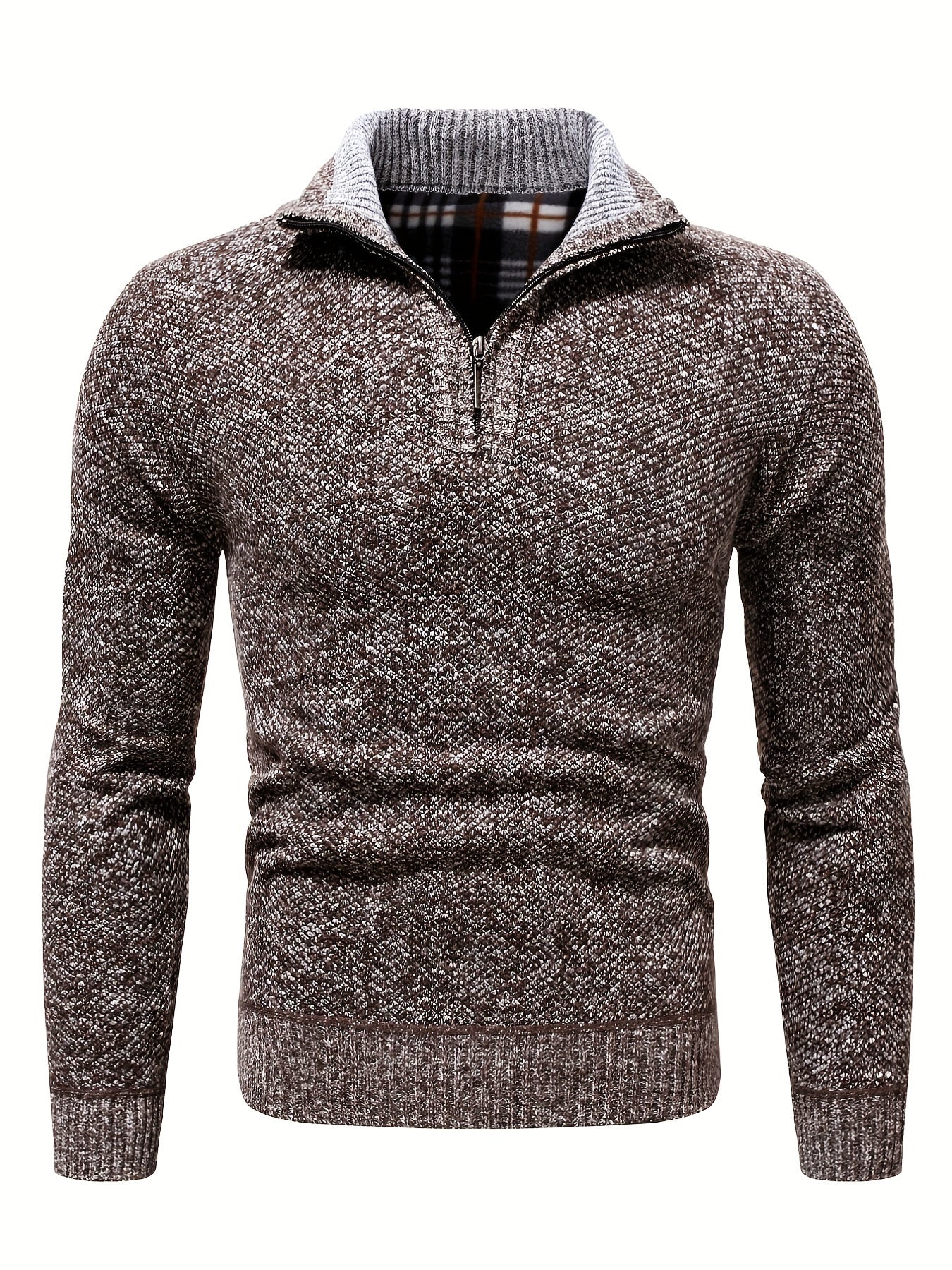 Men's Plush Fleece High Neck Sweater