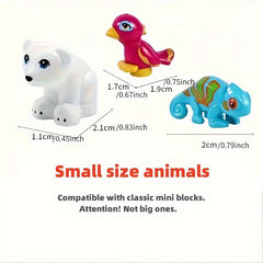10pcs Animals Building Blocks DIY Toy Set Mini Bricks Toys for Birthday