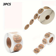 3 Rolls Thank You Sticker Scrapbook Wedding Envelope Seal Statione
