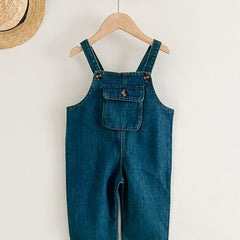 Baby Denim Pocket Overalls All match Jumpsuit