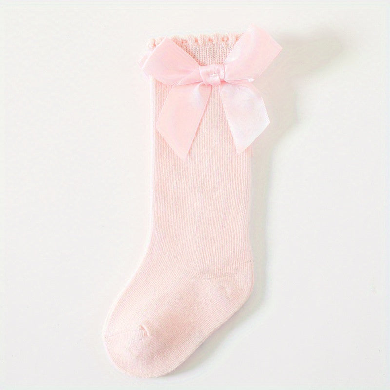 Baby Girls Big Bow Princess Knee Socks Lace Stockings