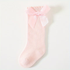 Baby Girls Big Bow Princess Knee Socks Lace Stockings