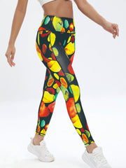 Colorful Print Casual Yoga Pants High Stretch Leggings