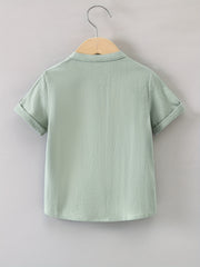 Boys Plain Shirt Short Sleeve Tops For Kids Summer