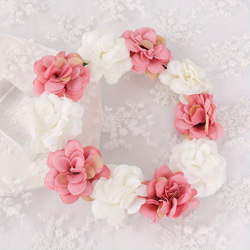 Girls Flower Hair Wreath Headwear Bridal Accessories