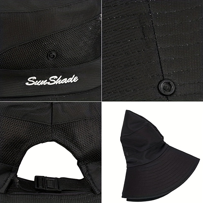 Breathable Ponytail Sun Hat UV Protection Boonie Hat for Women