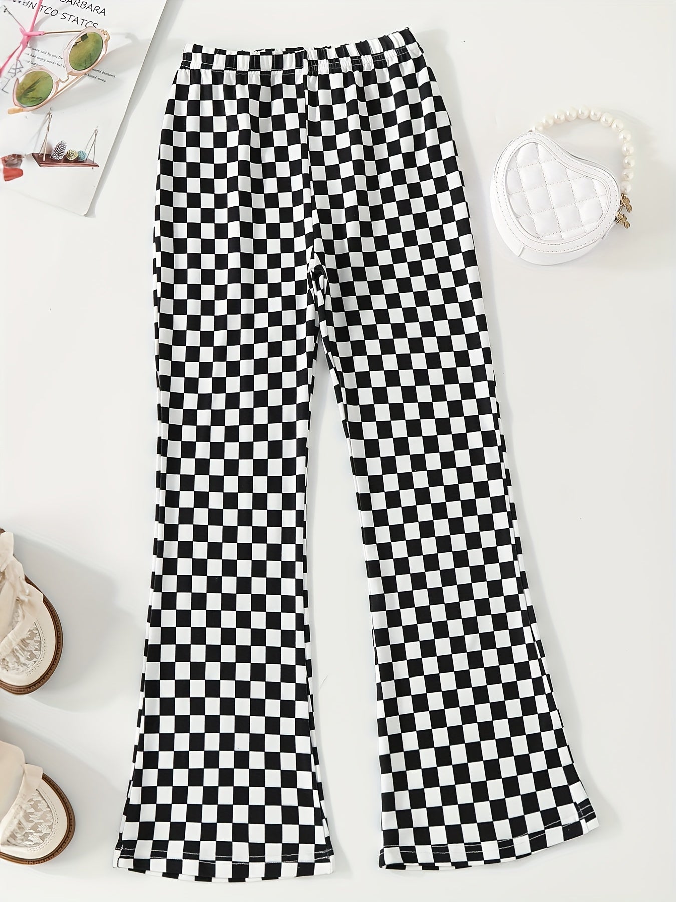 Teen Girls Milk Cow Print Flare Leg Pants