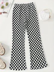 Teen Girls Milk Cow Print Flare Leg Pants
