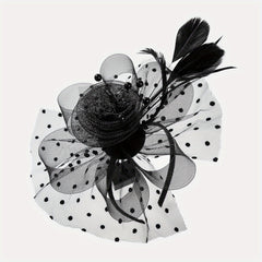 Women Flower Veil Mesh Feather Fascinator Tea Party Bridal Derbyhat