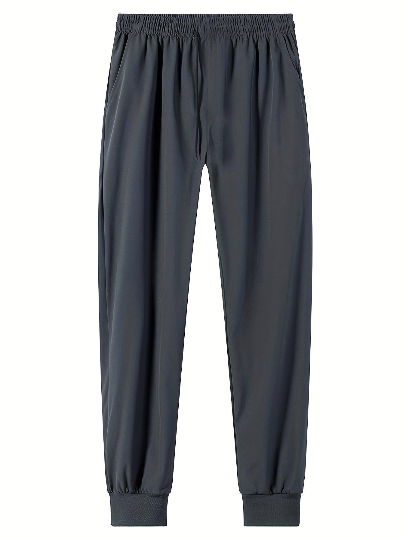 Men's Casual Solid Sports Pants with Zipper