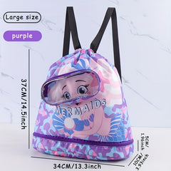 Kids Outdoor Backpack Swim Bag with Wet & Dry Compartments for Swimming Gym
