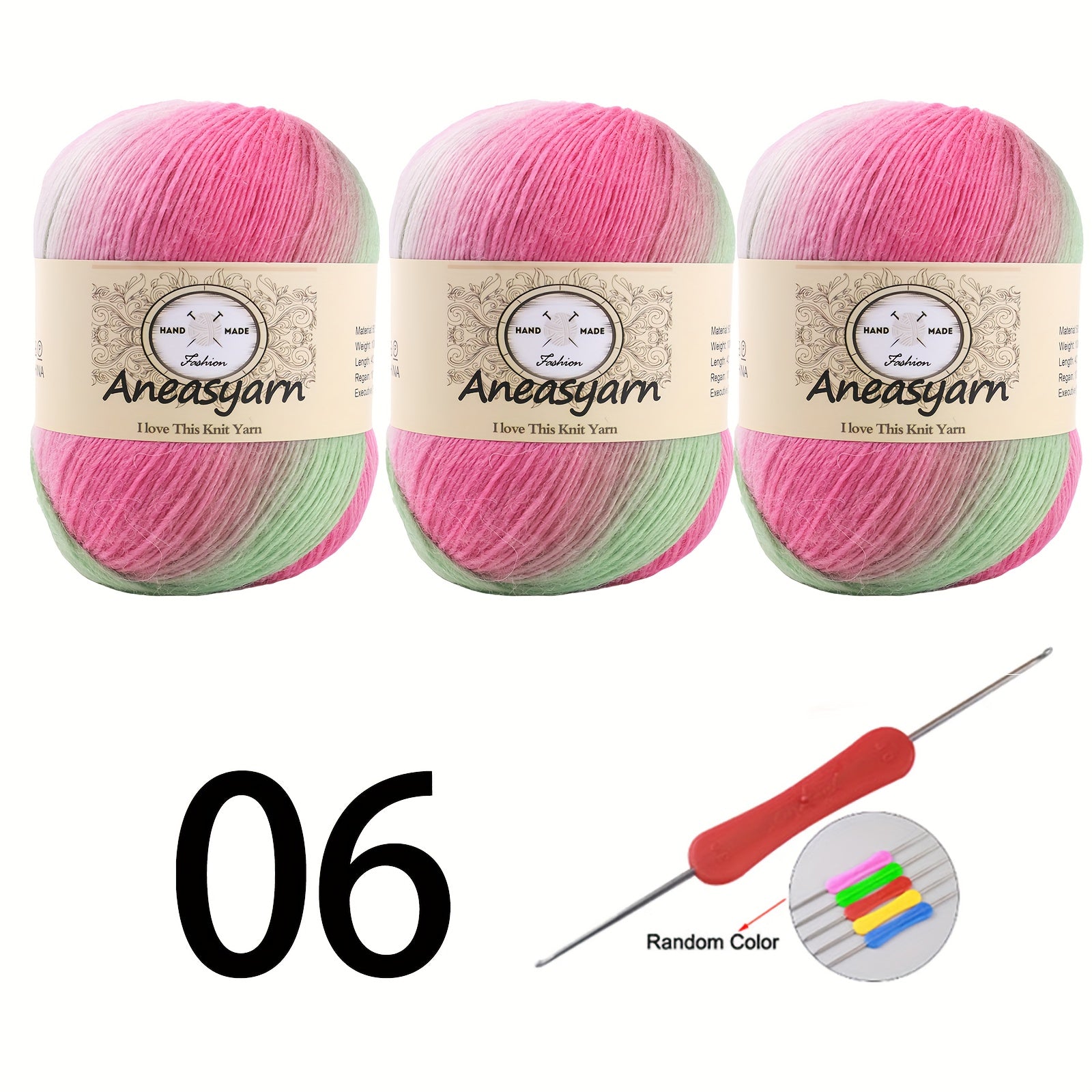3pcs 100g Rainbow Yarn 3 0 4 0 Double Crochet Fine Rainbow Line Yarn