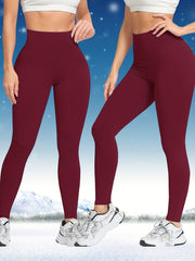 3pcs High Waist Fleece Lined Yoga Leggings Slim Fit Workout Pants