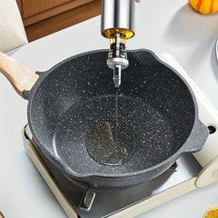 Non Stick Frying Pan 23 27 Wooden Handle Maifan Mineral Stone Cookware