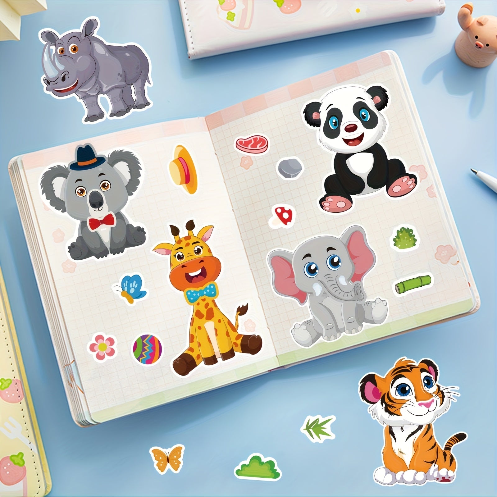 Animal DIY Stickers for Parties Holidays Birthday - Fits Laptops Water Bottles P