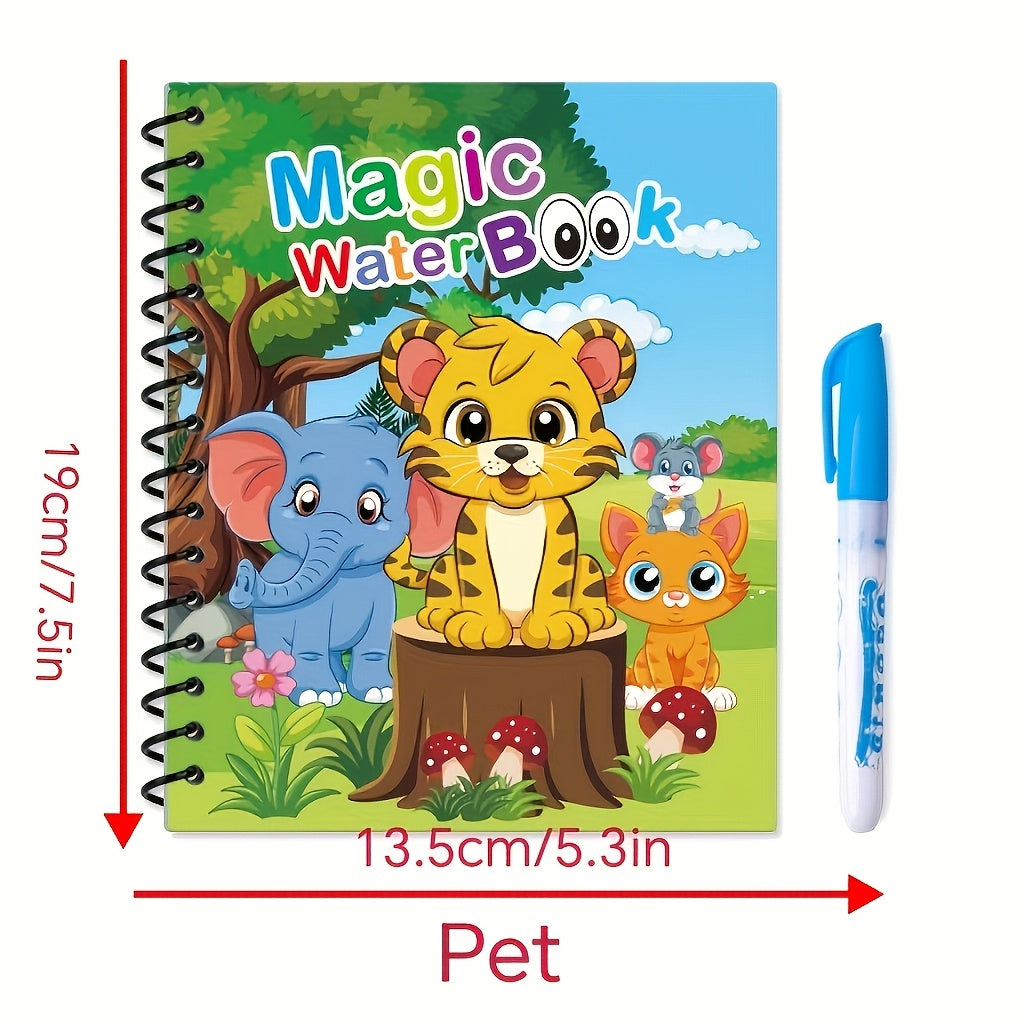 Reusable Magic Watercolor Book for Kids Educational Coloring Set Dinosaur Ocean