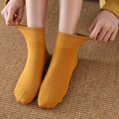 5 Pairs Solid Short Socks Soft & Comfy Women's Stockings & Hosiery