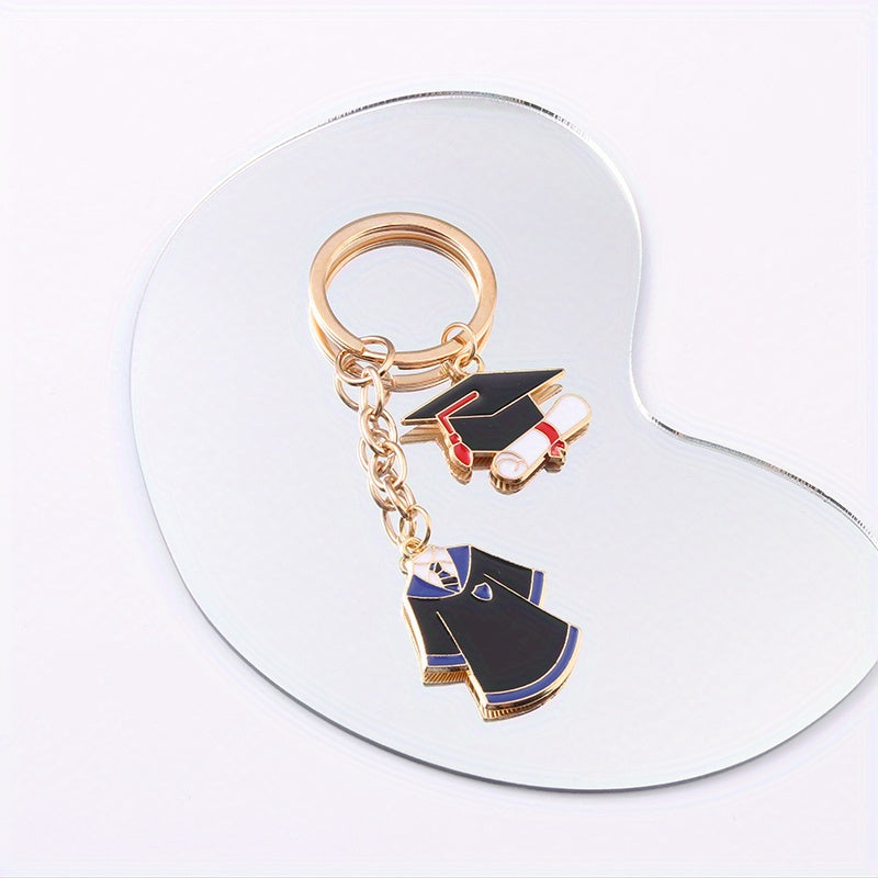 Graduation Dress & Cap Keychain Key Ring Purse Bag Backpack Car Key Charm