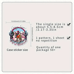 50pcs Cowgirl Cartoon Graffiti Stickers Waterproof Sticker