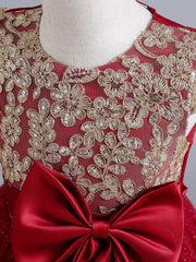 Cap Sleeve Rhinestone Embroidered Formal Dress for Big Girls