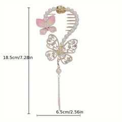 Rhinestone & Pearl Hair Claw Clip for Women Girls