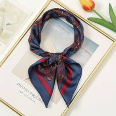 Vintage Paisley Print Square Scarf Dark Bandana Classic Neckerchief