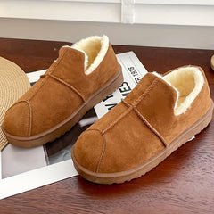 Women's Winter Snow Boots Low Round Toe Fluffy Shoes
