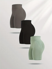 3 Pack Seamless High Waist Sports Shorts for Summer Workouts