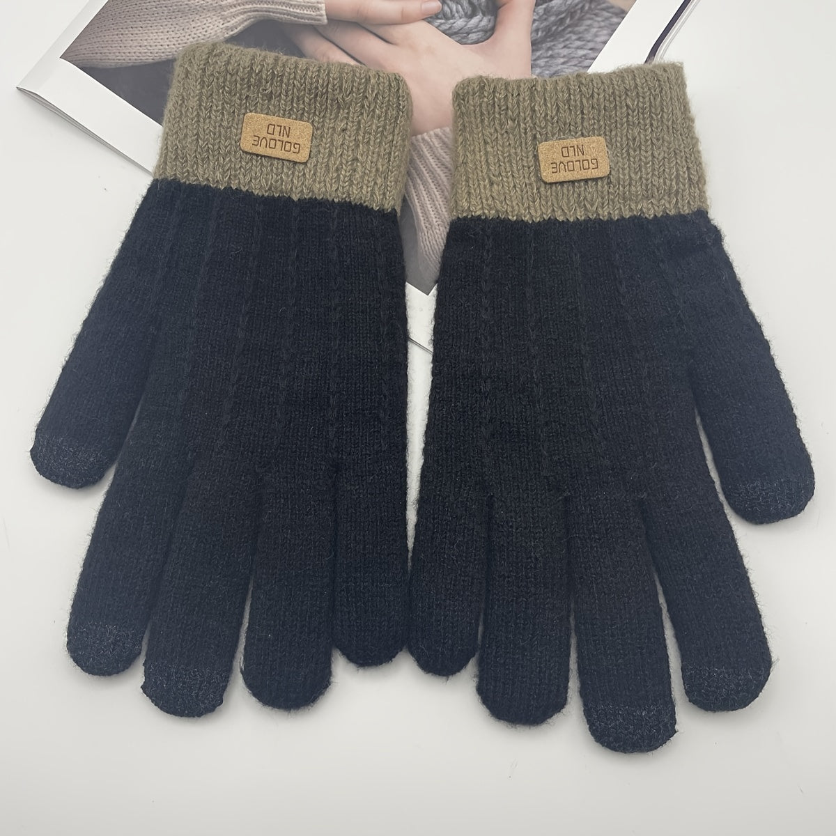 Winter Knitted Velvet Warm Gloves for Men and Women