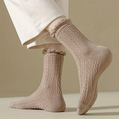6 Pairs Comfy & Ruffle Women's Textured Socks