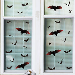 Halloween Bat Stickers Red Winged Vinyl Waterproof Window Sticker