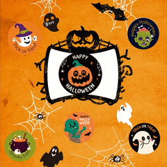 240pcs Halloween Sealing Stickers Roll Pumpkin Party Decorations