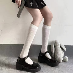 Solid Calf Socks Knee High Stockings & Hosiery