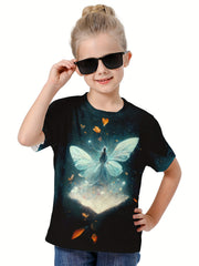 3D Butterfly Fairy Graphic Short Sleeve T Shirt for Girls Boys