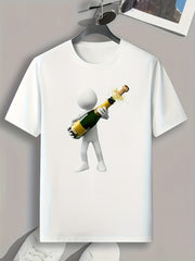 Pattern Print Men's Sports T-Shirt - Comfy & Stylish for Fitness