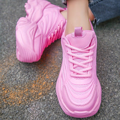Women's Mesh Chunky Sneakers Lace Up Comfortable Outdoor Shoes