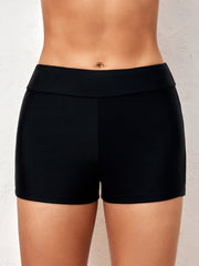 Solid High Waist Bikini Bottoms High Rise Stretchy Slim Fit Casual Beachwear