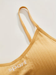 3 Sets Bra & Panties Sports Ribbed Intimates Set