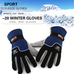 Fleece Gloves Full Finger Autumn Winter Warm Outdoor Cycling Long Finger Gloves