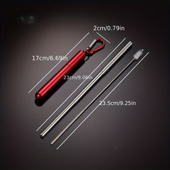 304 Stainless Steel Retractable Coffee Straw Telescopic Milk Tea Stirring Straw