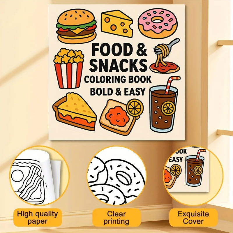 Food & Snack Coloring Book - Perfect Gift for Family & Friends